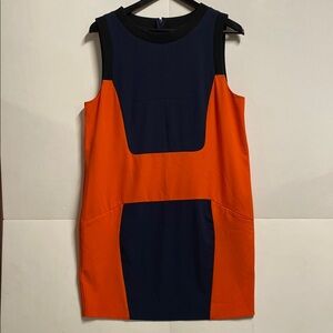 Rachel Roy Orange and Black Colorblock Dress size 12
